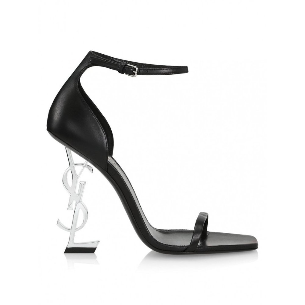 SAINT LAURENT Opyum YSL Silver Logo-Heel  Sandals